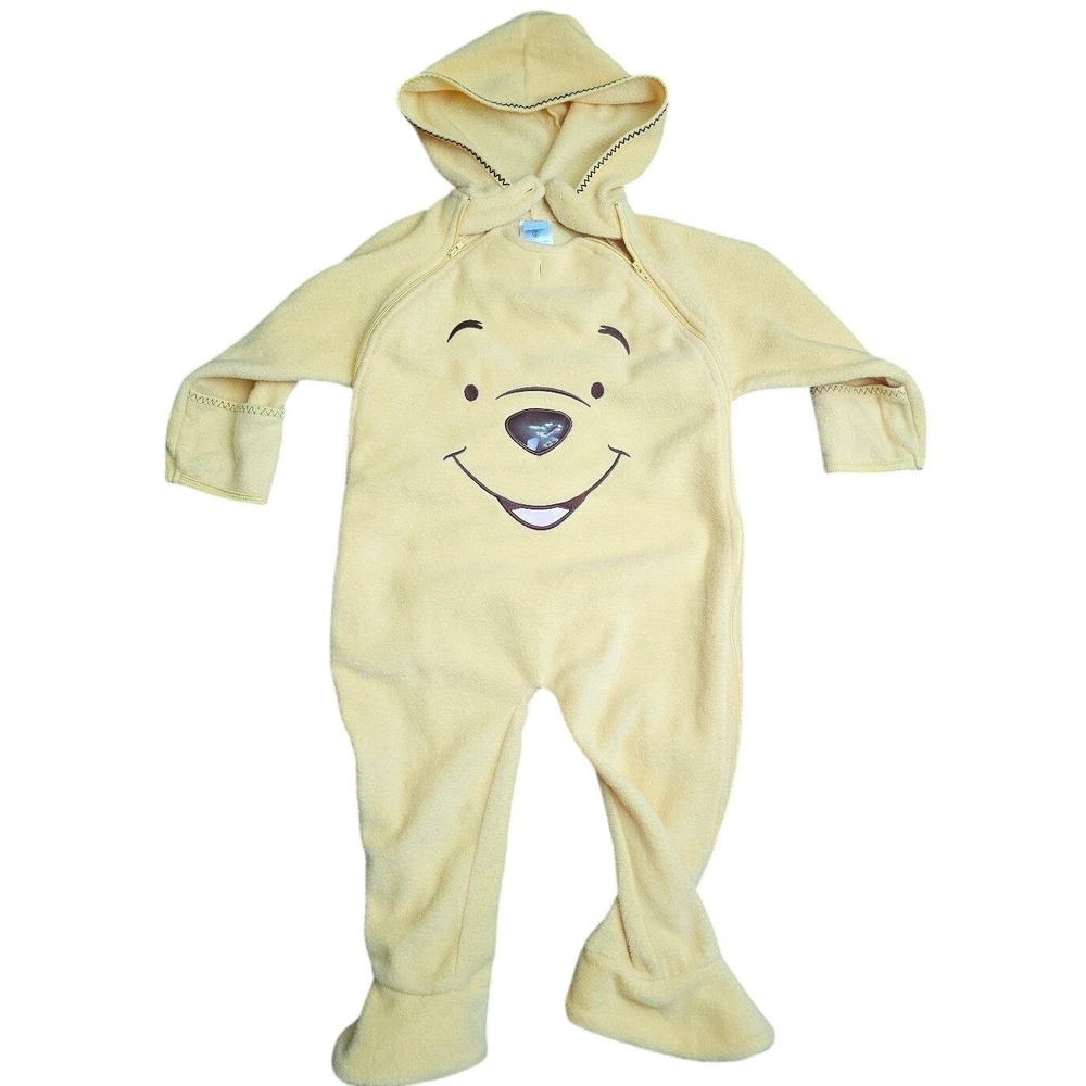 Disney Baby Winnie the Pooh Fleece Pajamas Sleepsuit Footie‎ Hooded  24 Months